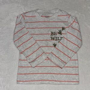 (3 for $10) carters 2T Kids Striped Shirt - Gray and Red